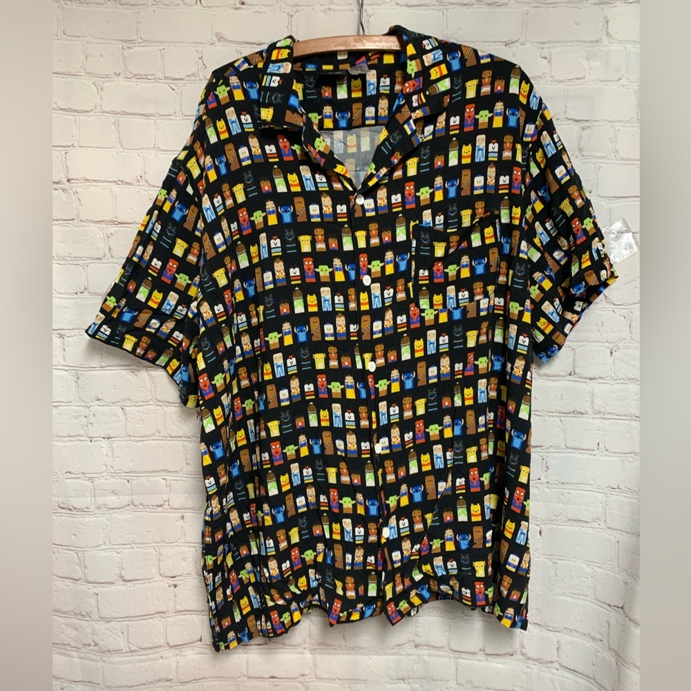 Disney 100 Anniversary Celebration Characters Camp Shirt Size 3X - Picture 1 of 6